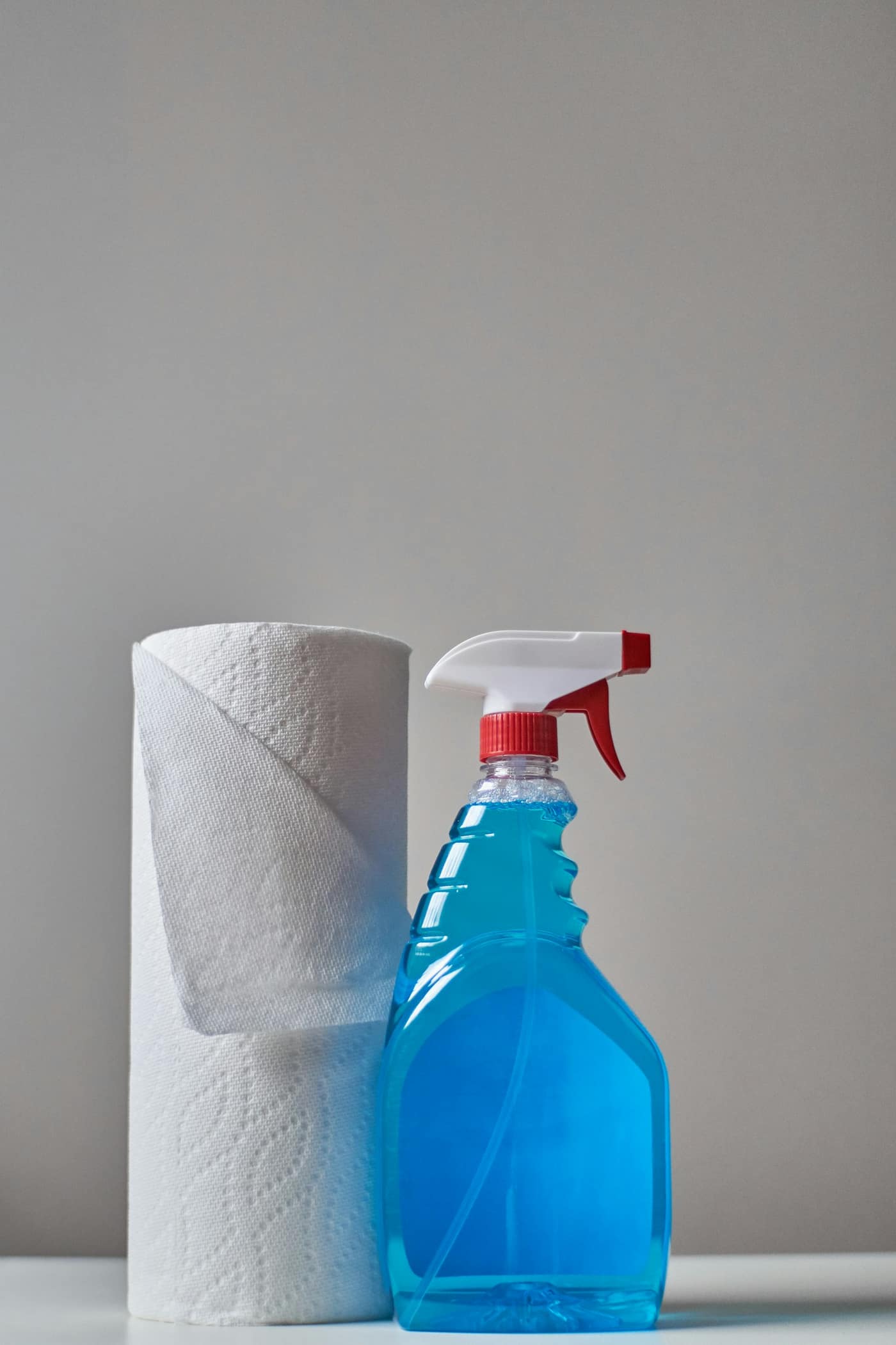 A cleaning spray bottle ready for use