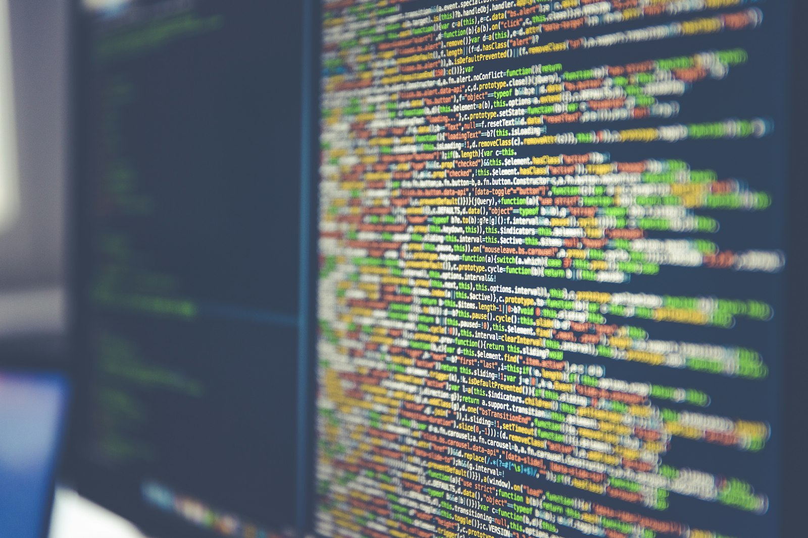Colourful code on a computer monitor