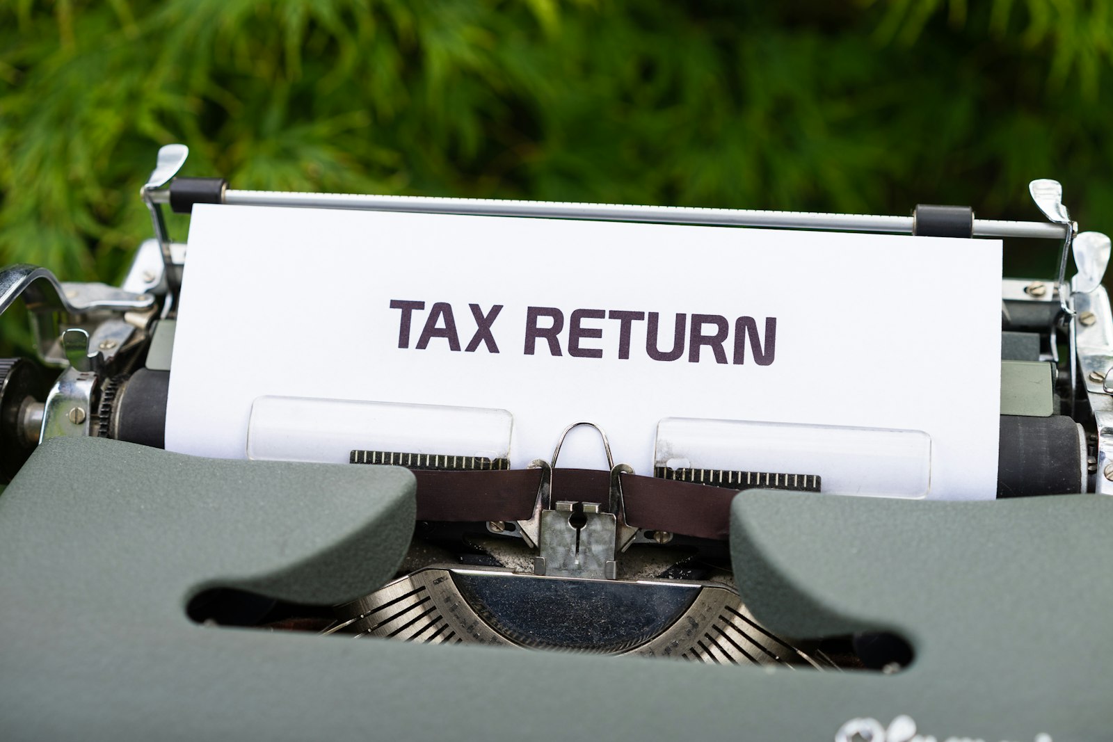 A tax return document close-up